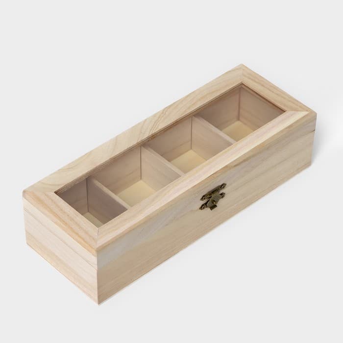 Ящик для хранения чайных пакетиков Доляна «Ахмадабад», 4 ячейки, 25×9.5×6.5 см