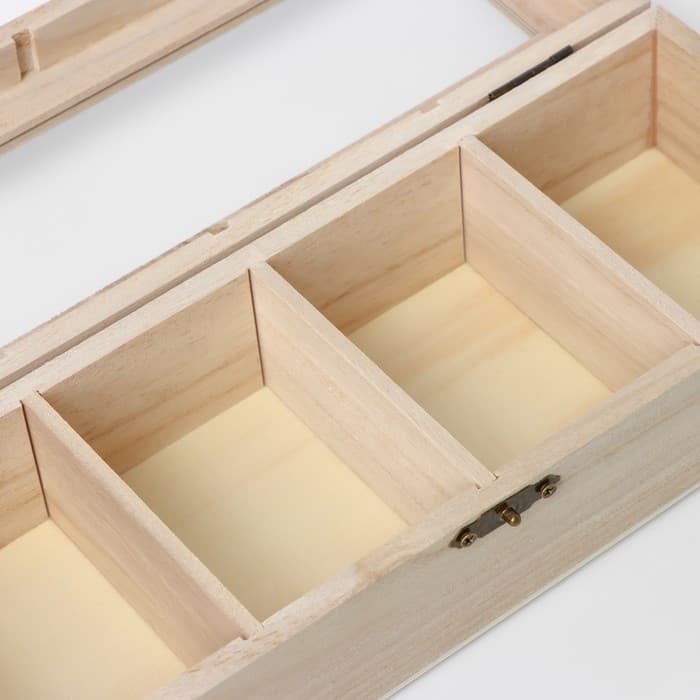 Ящик для хранения чайных пакетиков Доляна «Ахмадабад», 4 ячейки, 25×9.5×6.5 см