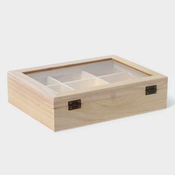 Ящик для хранения чайных пакетиков Доляна «Ахмадабад», 9 ячеек, 24×17.3×6.5 см