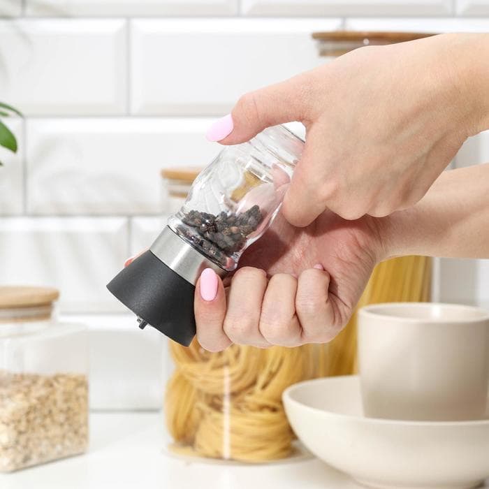 Мельница для специй Доляна «Рэйн», 12×5 см, керамический механизм, прозрачная