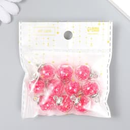 Подвеска декоративная для творчества стекло «Шар - камешки», ярко-розовая, d=1.6 см, набор 10 шт.