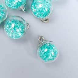 Подвеска декоративная для творчества стекло «Шар - камешки», морс. волна, d=1.6 см, набор 10 шт.