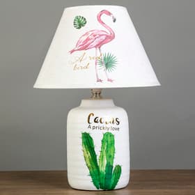 Лампа настольная керамика «Кактус» белый 1×40 Вт Е14 37×25×25 см RISALUX