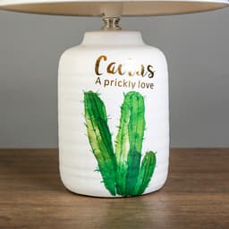 Лампа настольная керамика «Кактус» белый 1×40 Вт Е14 37×25×25 см RISALUX