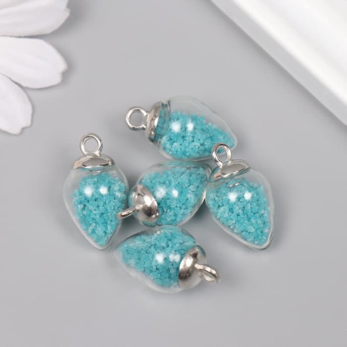 Подвеска декоративная для творчества стекло «Капля», светится в темноте, 1.9×1.4 см, набор 5 шт.