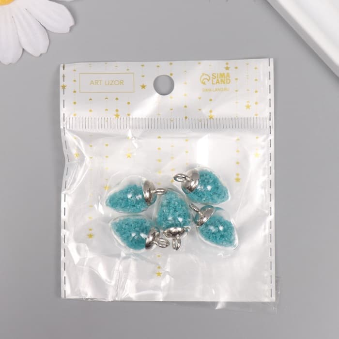 Подвеска декоративная для творчества стекло «Капля», светится в темноте, 1.9×1.4 см, набор 5 шт.