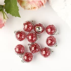 Подвеска декоративная для творчества стекло «Шар - камешки», бордо, d=1.6 см, набор 10 шт.