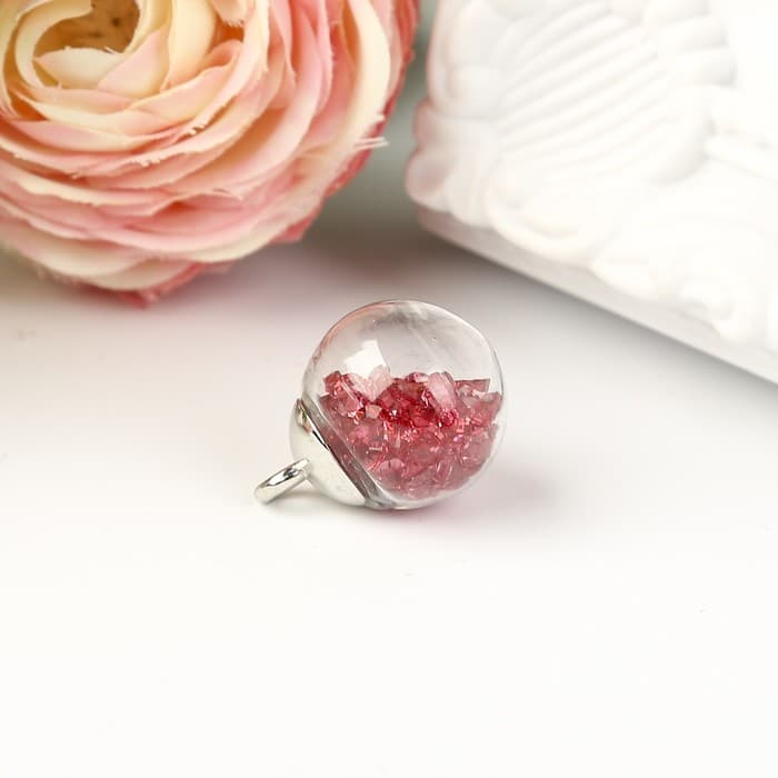 Подвеска декоративная для творчества стекло «Шар - камешки», бордо, d=1.6 см, набор 10 шт.