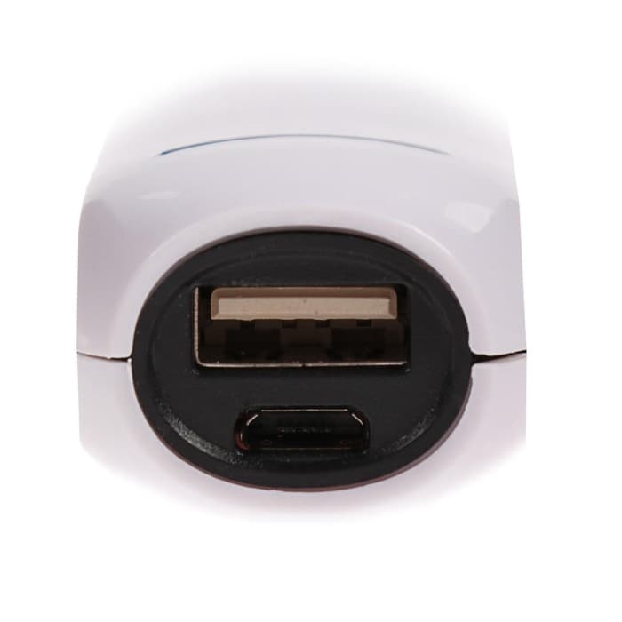 Внешний аккумулятор Luazon PB-07, 2200 мАч, USB, 1 А, провод в комплекте, бело-чёрный