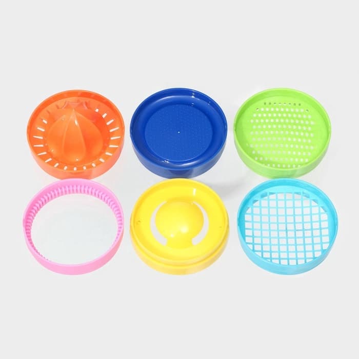 Набор кухонных принадлежностей Kitchen, бутылка-мерный стакан 380 мл, 7 насадок, 29×8.5 см, разноцветный