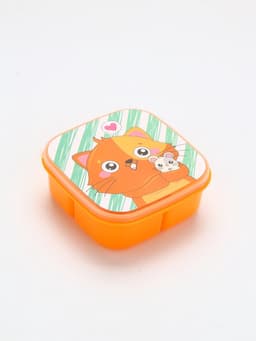 Ланч - бокс квадратный с секциями и ложкой «Кот», 400 мл