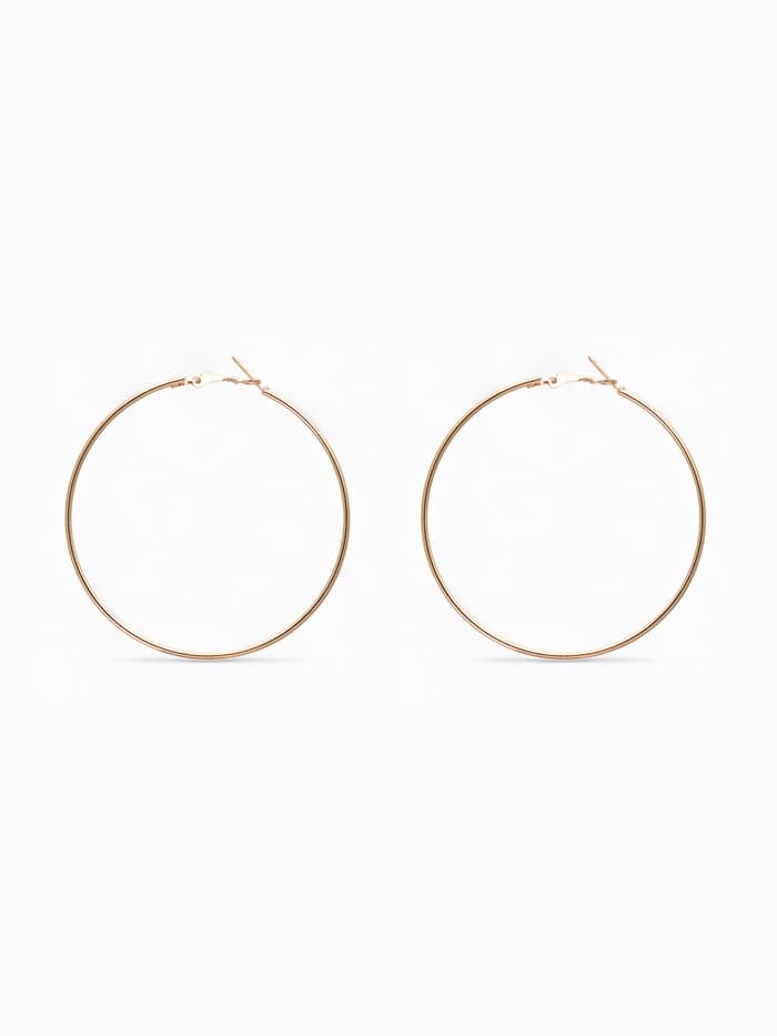 Серьги кольца QF «Классика», d=7 см, цвет золото