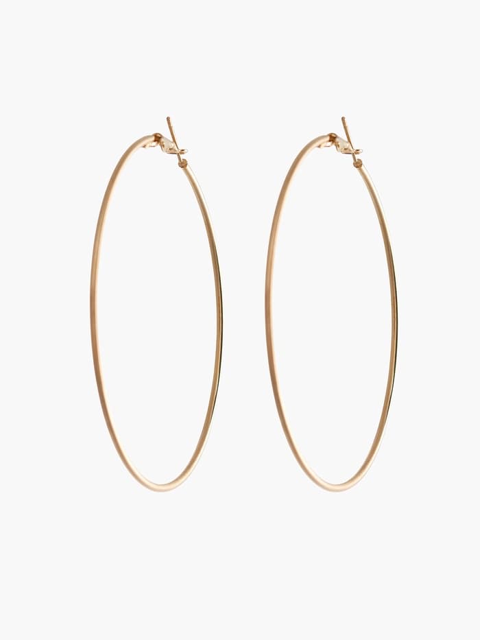 Серьги кольца QF «Классика», d=7 см, цвет золото