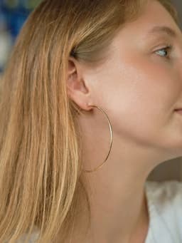 Серьги кольца QF «Классика», d=7 см, цвет золото