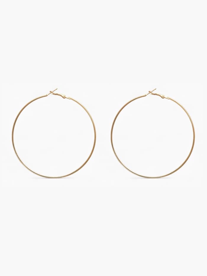 Серьги кольца QF «Классика», d=8 см, цвет золото