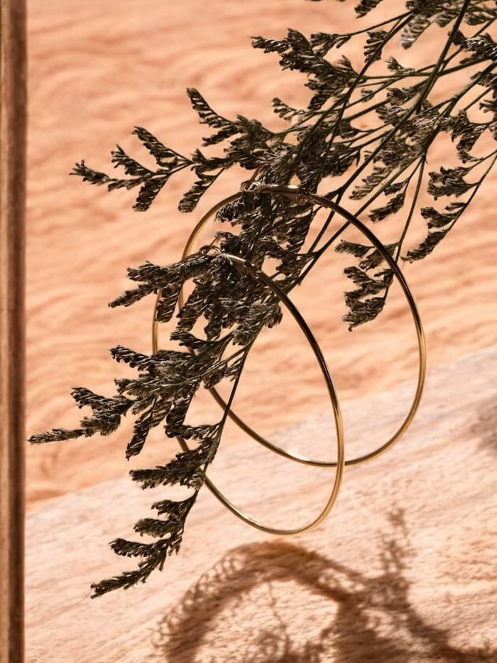 Серьги кольца QF «Классика», d=8 см, цвет золото