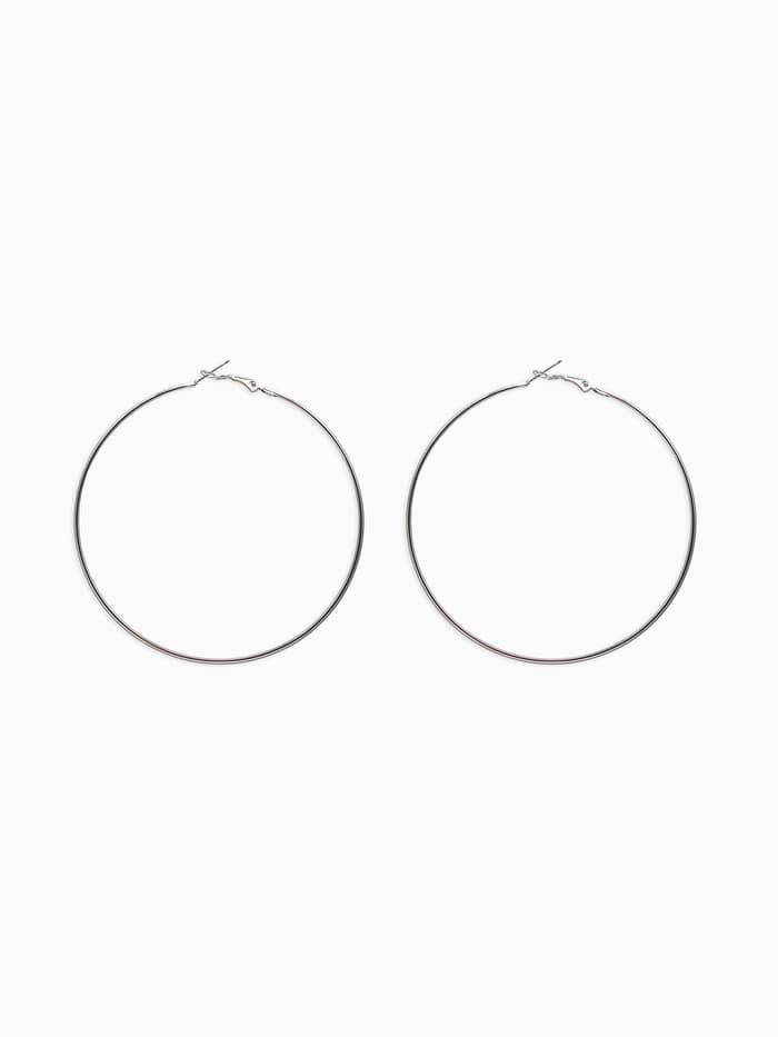 Серьги кольца QF «Классика», d=8 см, цвет серебро