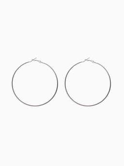 Серьги кольца QF «Классика», d=8 см, цвет серебро