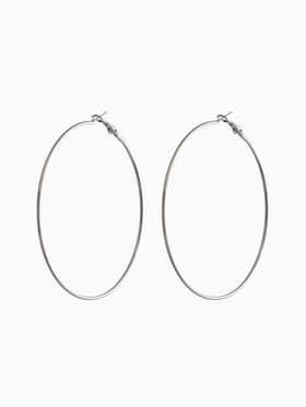 Серьги кольца QF «Классика», d=8 см, цвет серебро