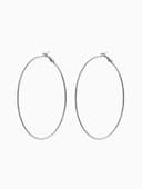 Серьги кольца QF «Классика», d=8 см, цвет серебро