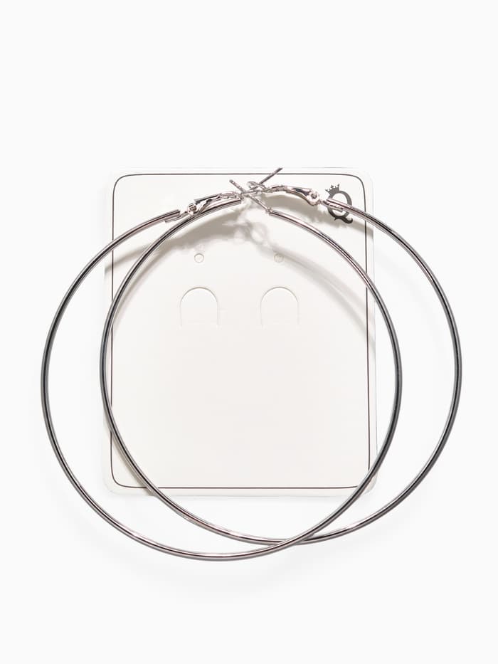 Серьги кольца QF «Классика», d=8 см, цвет серебро