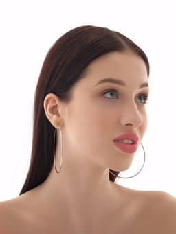 Серьги кольца QF «Классика», d=8 см, цвет серебро