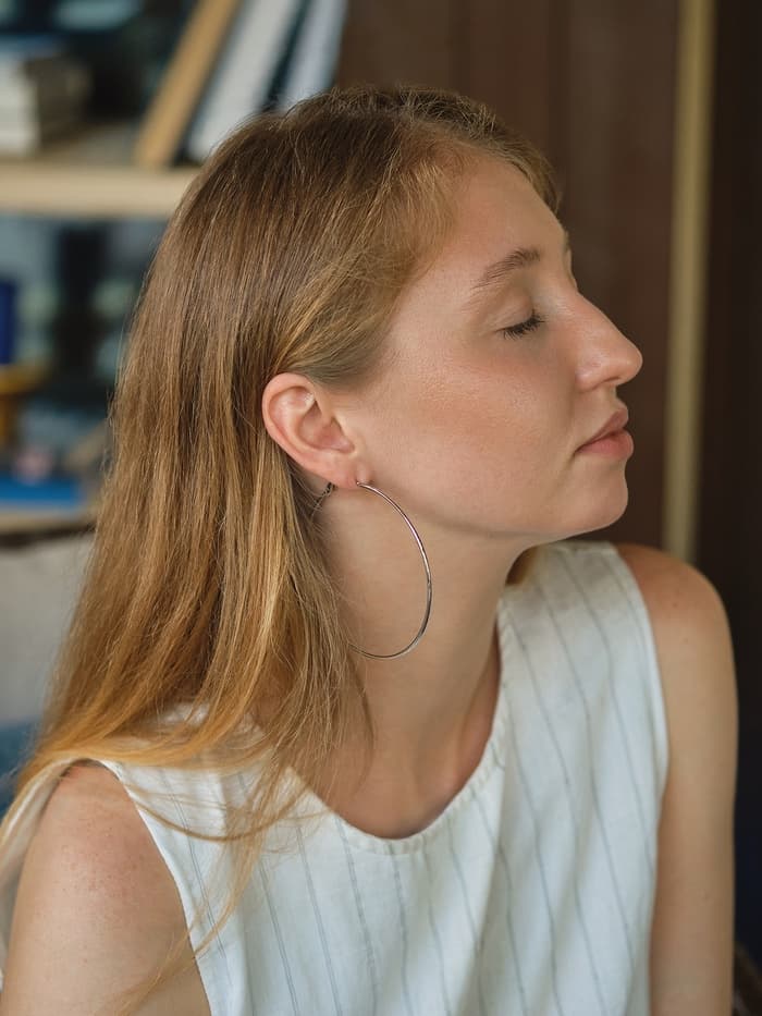 Серьги кольца QF «Классика», d=8 см, цвет серебро