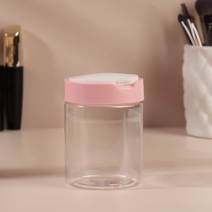 Органайзер для хранения, с крышкой, d=7×9 см, 280 мл, белый, розовый