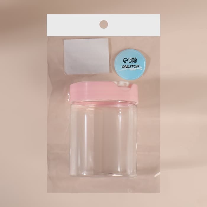 Органайзер для хранения, с крышкой, d=7×9 см, 280 мл, белый, розовый