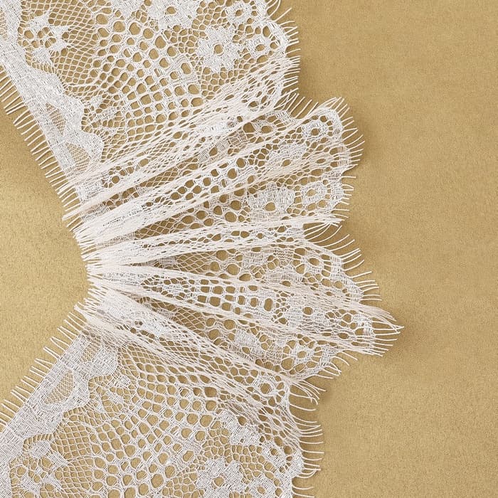 Кружево реснички, 90 мм, 9±0.5 м, в бобине 3 шт. по 3 м, айвори