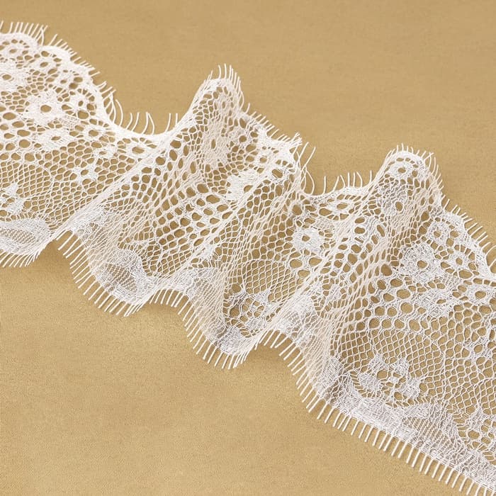 Кружево реснички, 90 мм, 9±0.5 м, в бобине 3 шт. по 3 м, айвори