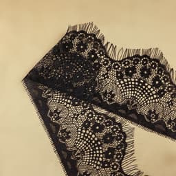 Кружево реснички, 90 мм, 9±0.5 м, в бобине 3 шт. по 3 м, чёрное