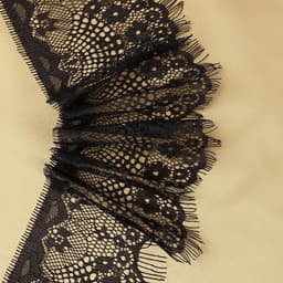 Кружево реснички, 90 мм, 9±0.5 м, в бобине 3 шт. по 3 м, чёрное