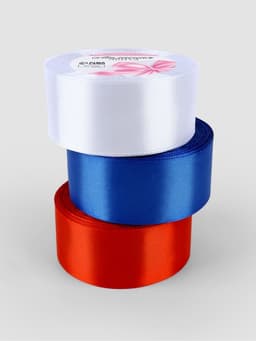 Атласная лента, набор 3 шт., 40 мм, 23±1 м, триколор