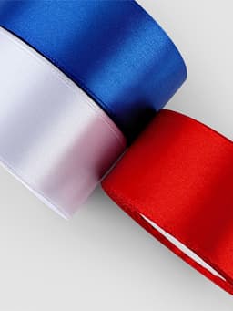 Атласная лента, набор 3 шт., 40 мм, 23±1 м, триколор