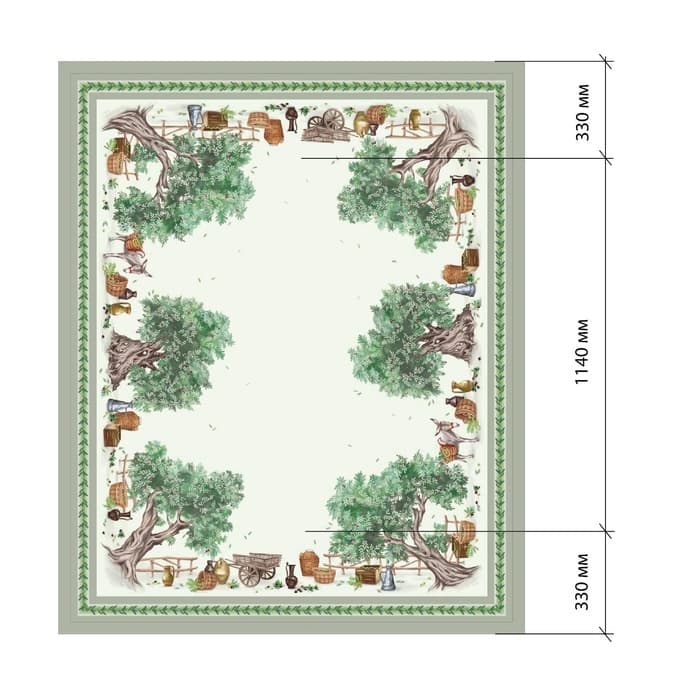 Кухонный набор «Этель» Olivia, скатерть 110×145±3 см, салфетки 40×40 см-4 шт., 100% хлопок