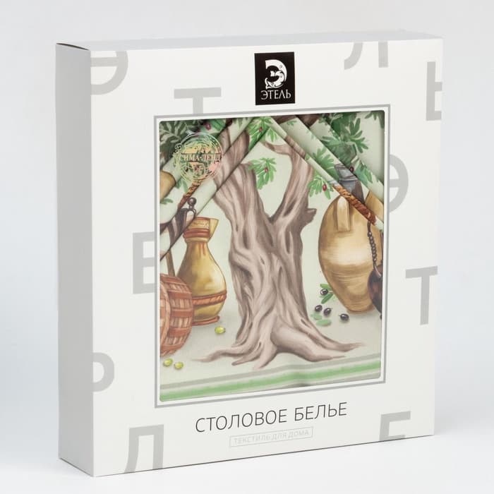 Кухонный набор «Этель» Olivia, скатерть 180×145 см ± 3 см, салфетки 40×40 см - 8 шт., 100% хлопок
