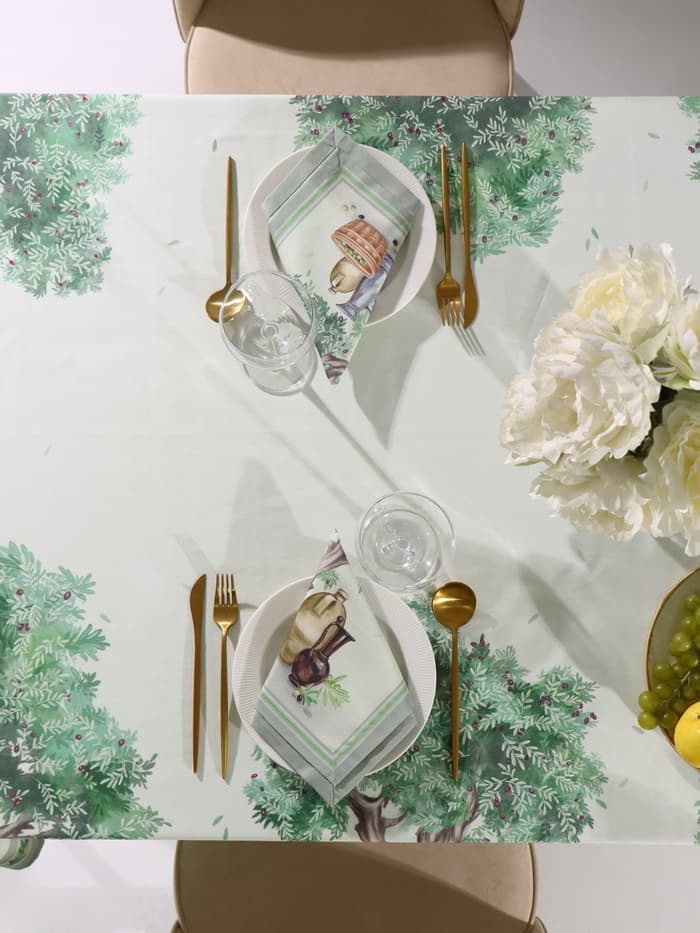 Кухонный набор «Этель» Olivia, скатерть 180×145 см ± 3 см, салфетки 40×40 см - 8 шт., 100% хлопок