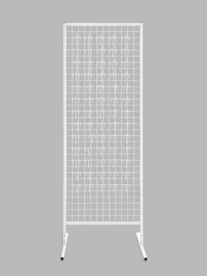 Стойка с сеткой, двухсторонняя, в комплекте 96 крючков для семян, 63×72×183 см, белая