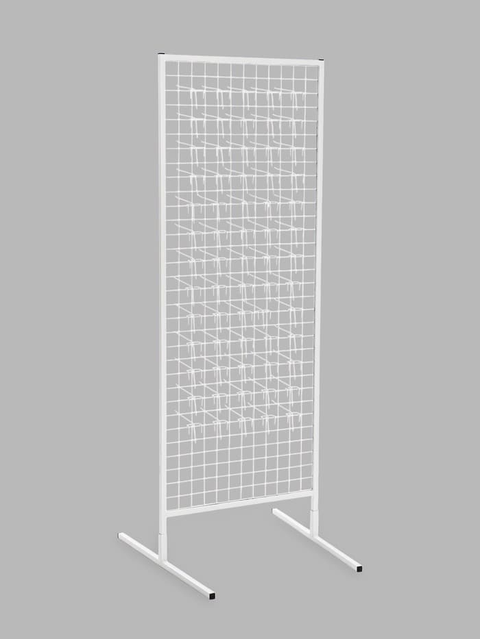 Стойка с сеткой, двухсторонняя, в комплекте 96 крючков для семян, 63×72×183 см, белая