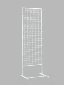 Стойка с сеткой односторонняя, в комплекте 48 крючков для семян, 63×49×183 см, белая