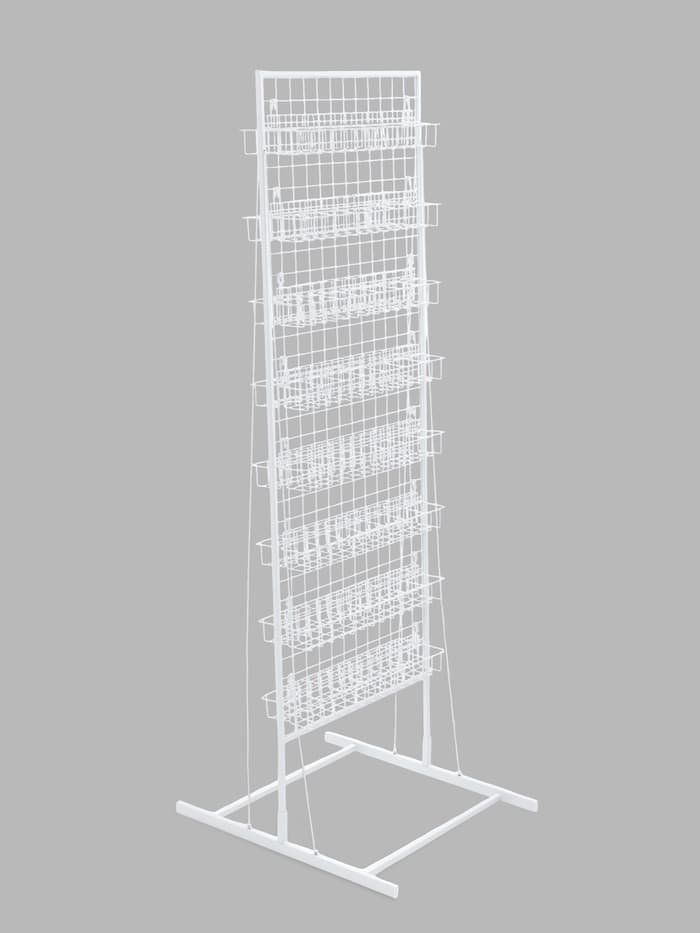 Стойка с сеткой, двухсторонняя, в комплекте 16 полок для семян, 63×49×183 см, цвет белый
