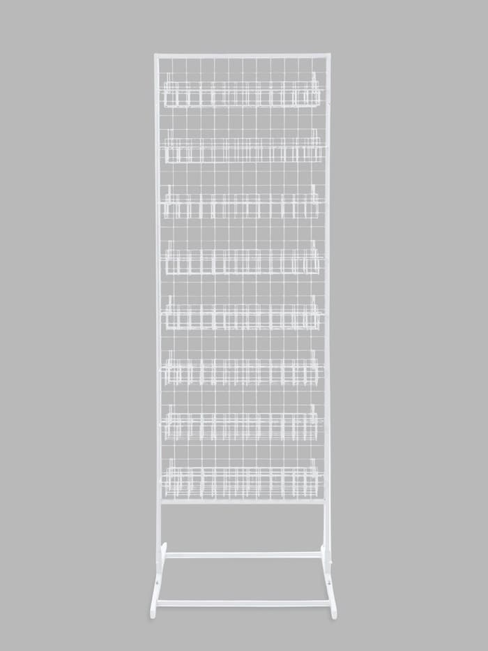 Стойка с сеткой, двухсторонняя, в комплекте 16 полок для семян, 63×49×183 см, цвет белый