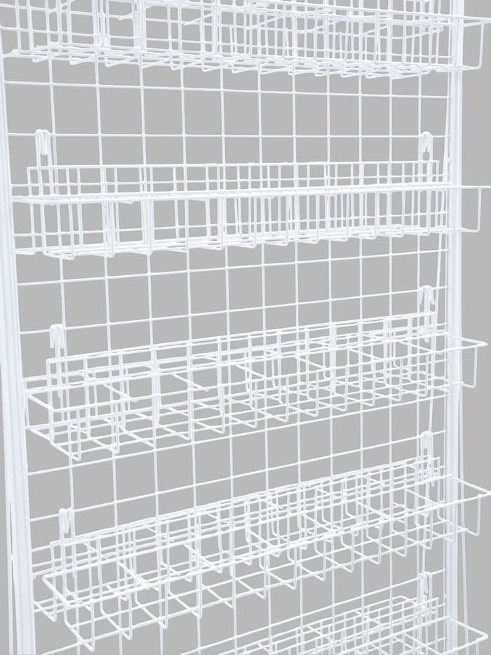 Стойка с сеткой, двухсторонняя, в комплекте 16 полок для семян, 63×49×183 см, цвет белый