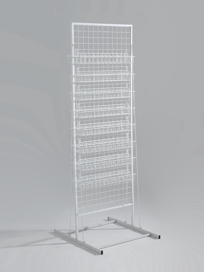 Стойка с сеткой, двухсторонняя, в комплекте 16 полок для семян, 63×49×183 см, цвет белый