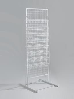 Стойка с сеткой, двухсторонняя, в комплекте 16 полок для семян, 63×49×183 см, цвет белый