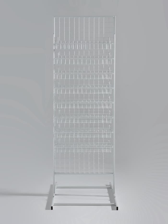 Стойка с сеткой, двухсторонняя, в комплекте 16 полок для семян, 63×49×183 см, цвет белый
