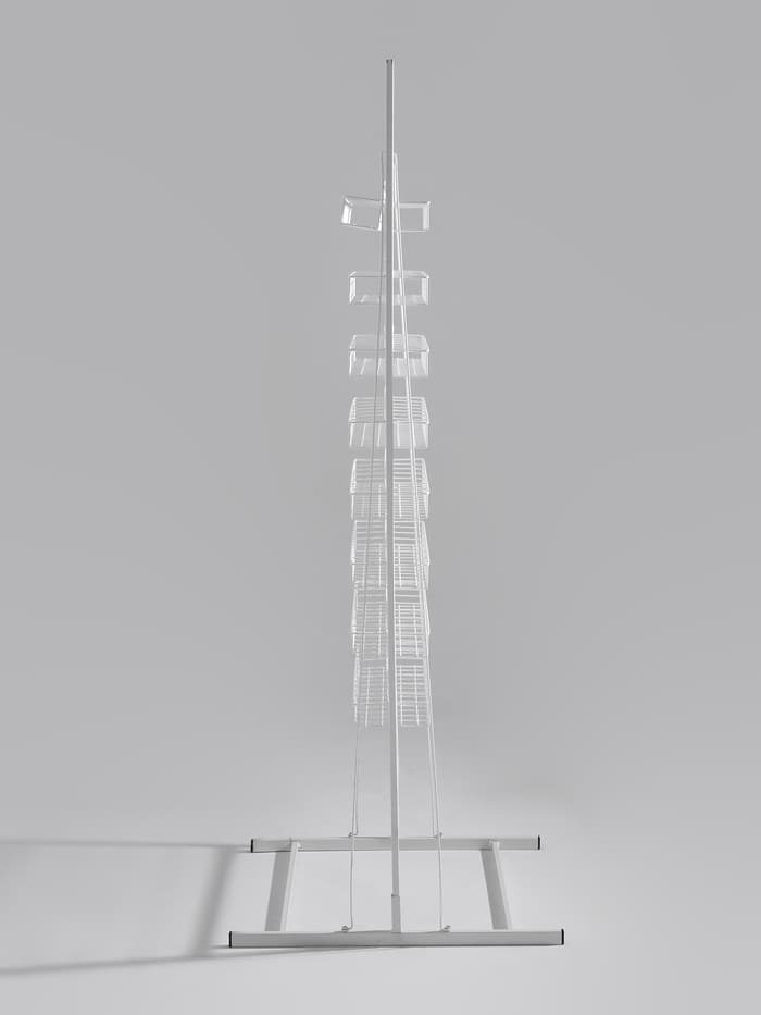 Стойка с сеткой, двухсторонняя, в комплекте 16 полок для семян, 63×49×183 см, цвет белый