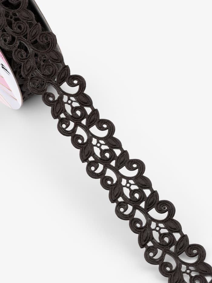 Лента фигурная «Вьюнчик», 25 мм, 9±0.5 м, чёрная