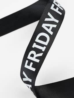 Лента репсовая «Friday», 25 мм, 23±1 м, белая, чёрная